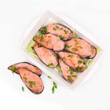 запеченные миди в сливочносырном соусе