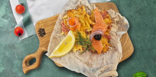 Драники с форелью