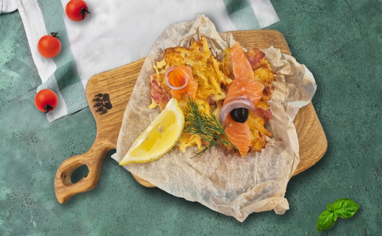 Драники с форелью