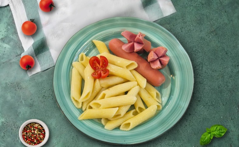 Макарошки с молочной сосиской