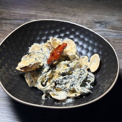 Паста «Вонголе и креветка»