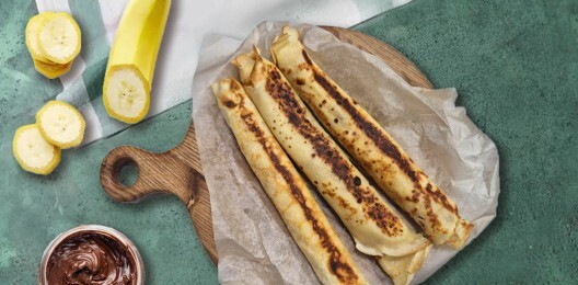 Блины с бананом и нутеллой