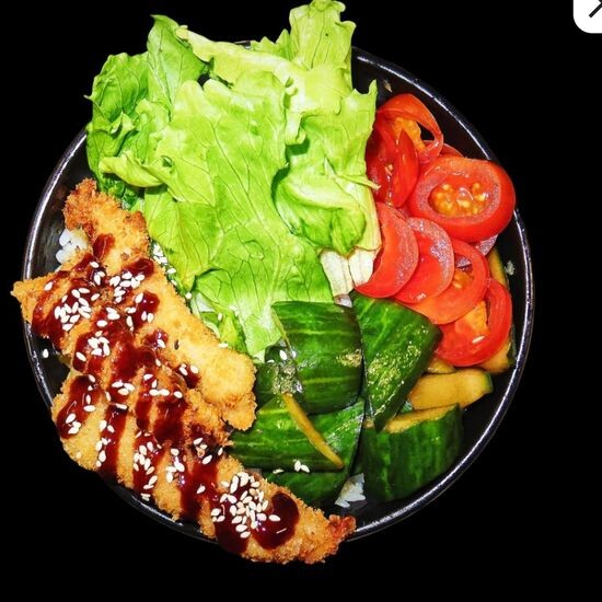 Салат Азбука с креветками темпура