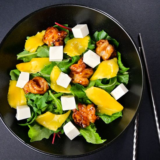 С креветками и манго