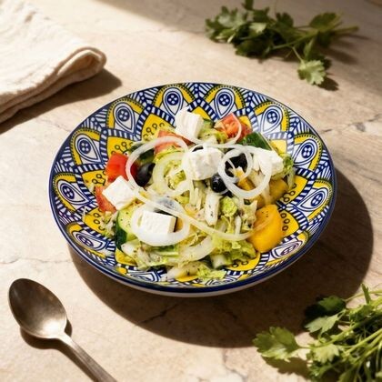 Салат из свежих овощей с сыром фета