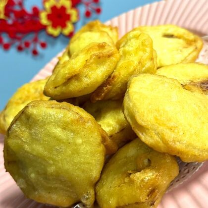 Баклажаны в кляре с мясной начинкой