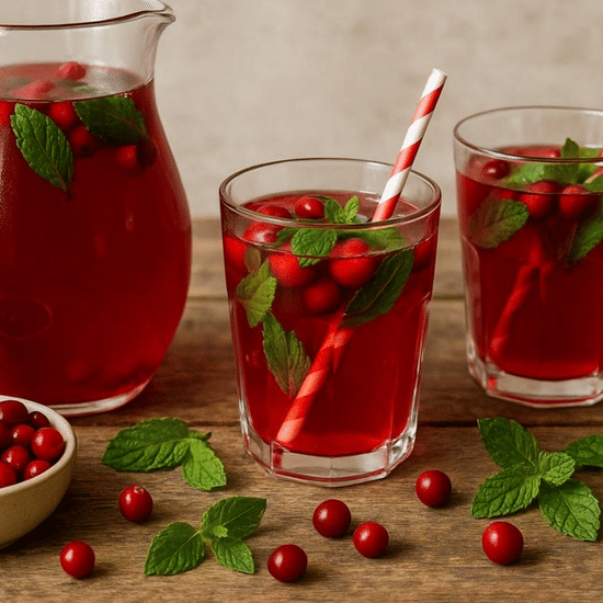 Чай клюквенный с мятой