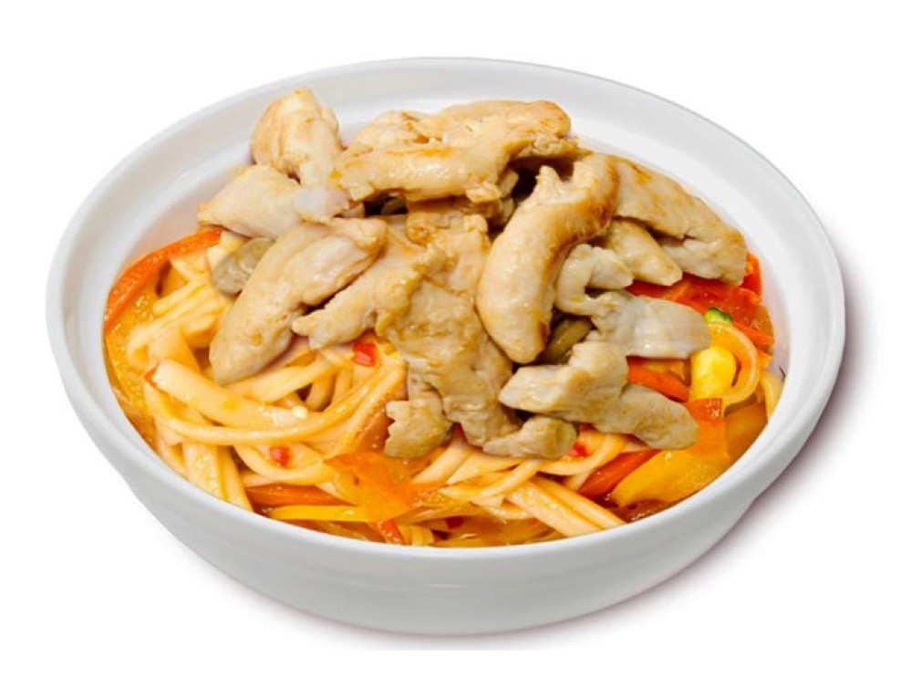 0871 Вок Соба с курицей в Сливочном соусе