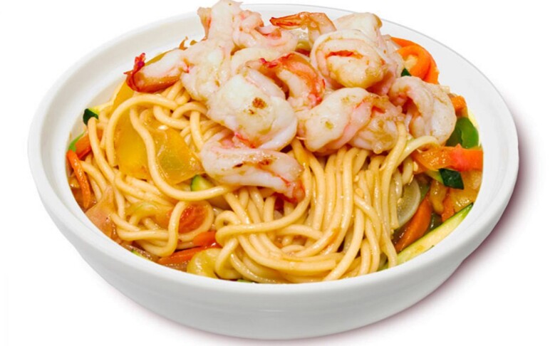 0901 Вок Сомен с креветкой в Сливочном соусе