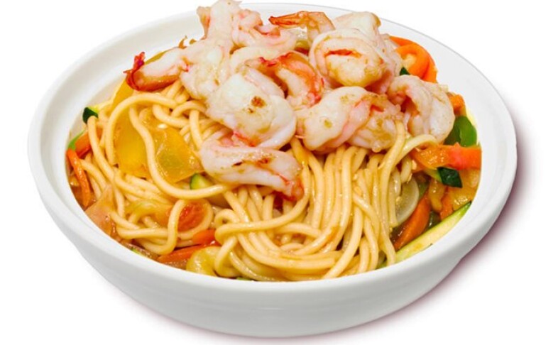 0902 Вок Сомен с креветкой в соусе Терияки