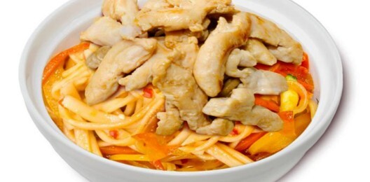 0874 Вок Соба с курицей в Кисло-сладком соусе