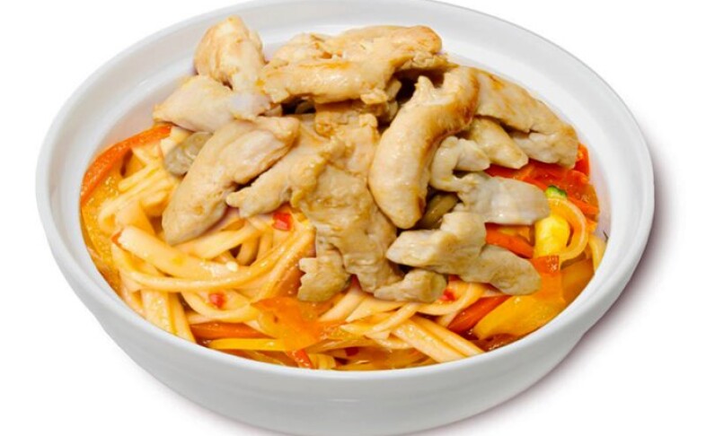 0874 Вок Соба с курицей в Кисло-сладком соусе