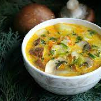 Суп сырный с грибами