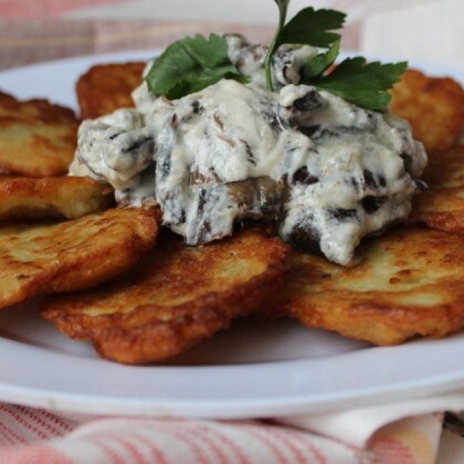 Драники с грибами