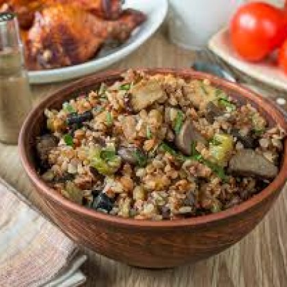 Гречка отварная с грибами