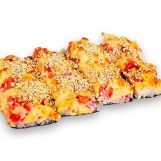 Суши пицца с тунцом и крабом