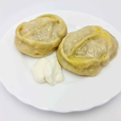 Манты с бараниной(порция 2 шт)