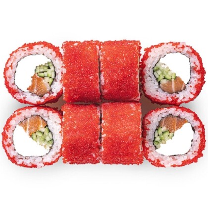 Ролл «Калифорния с лососем» и огурцом