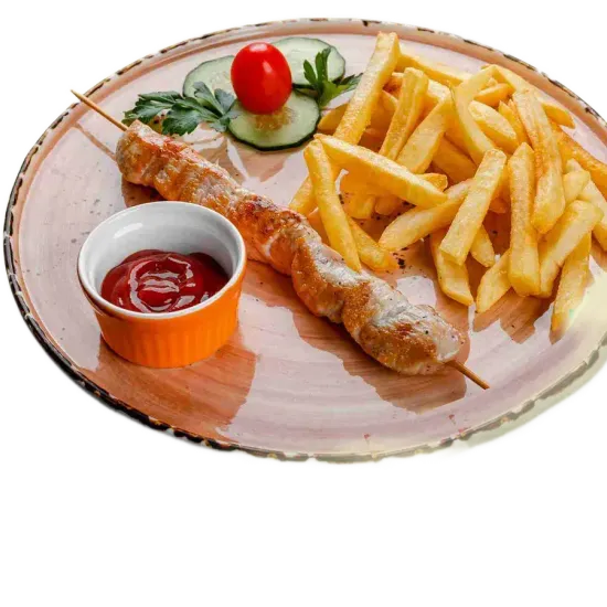 Шашлычки из индейки с картофелем фри