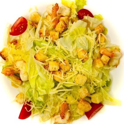 Салат «Цезарь» с креветками