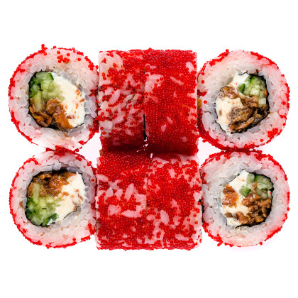 Ролл «Калифорния с угрем» и огурцом