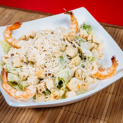 Салат «Цезарь» с креветками