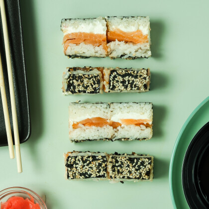 Суши-кейк с сёмгой