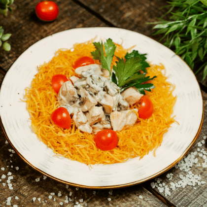 Салат с курицей и картофелем пай