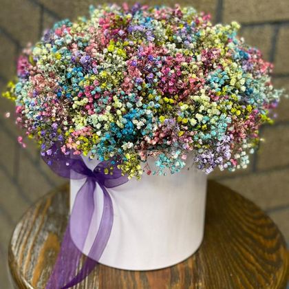 Шляпная коробка с гипсофилой 11