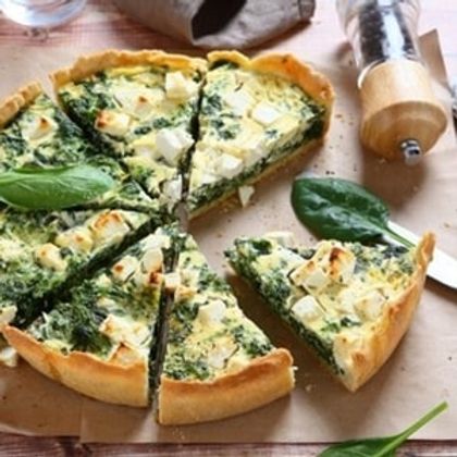 Киш со шпинатом и сыром