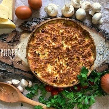 Киш с грибами и пряной грудкой