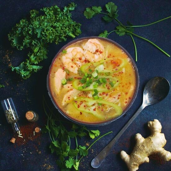 3517 Острый суп с морепродуктами + рис