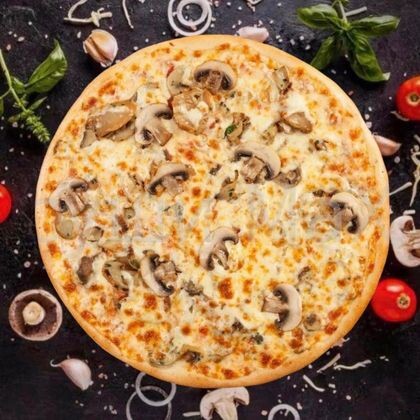Пицца с курой и грибами