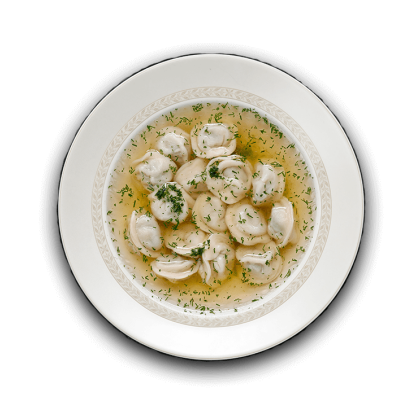 Пельмени с бульоном