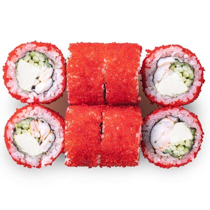 Ролл «Калифорния с креветкой» и огурцом