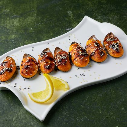 Мидии запеченные Сырные