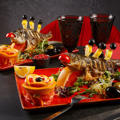 Сибас на мангале