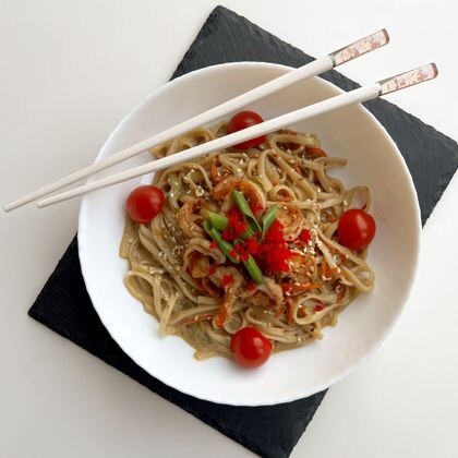 Удон с креветками