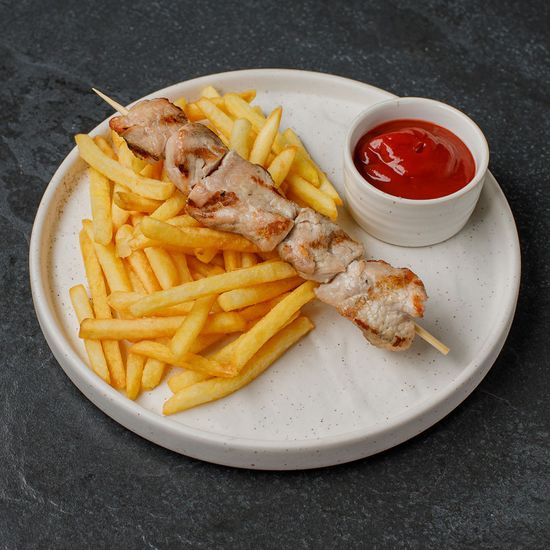 Шашлычок из индейки с гарниром на выбор