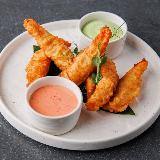 Тигровые креветки в хрустящей темпуре