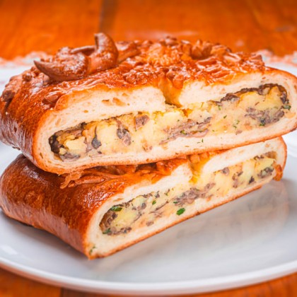 Пирог с картофелем и грибами