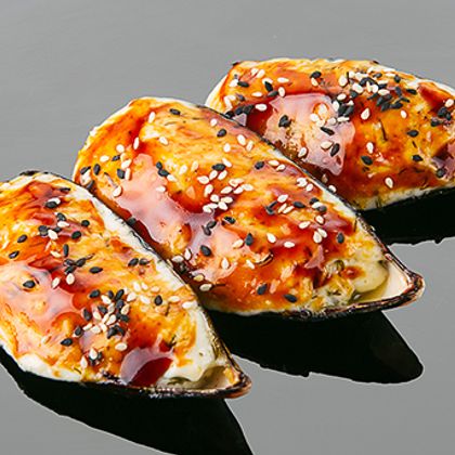 Запечённые мидии в створках