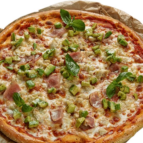 ПИЦЦА С ИНДЕЙКОЙ, БЕКОНОМ, АВОКАДО