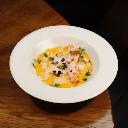 Ризотто с тыквой и креветками