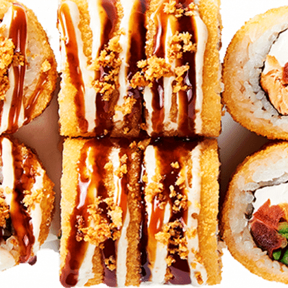 Ролл с жаренным лососем темпура