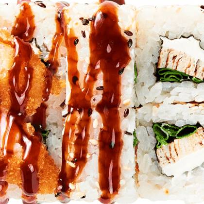 Ролл с креветкой и томаго