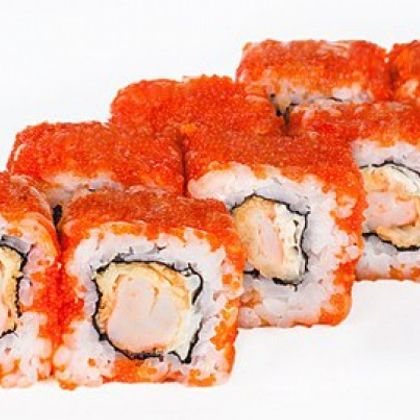 Ролл Калифорния с жареным лососем