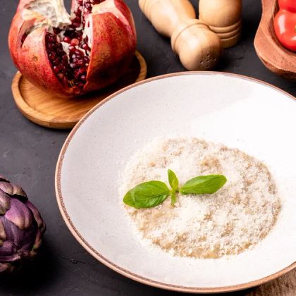 Ризотто с белыми грибами, трюфельным маслом и пармезаном