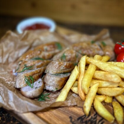 Чиполата с запечённым картофелем