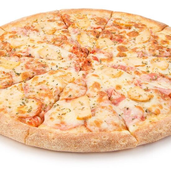 Пицца с ветчиной, сыром и овощами
